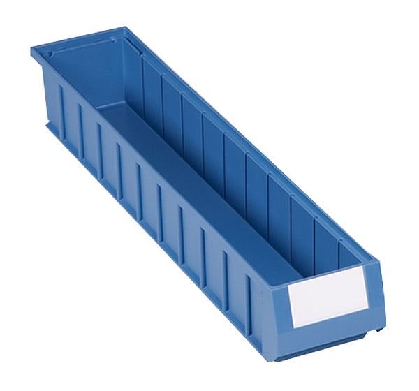 105-0445 Regalkästen Typ 6-E inkl. Etiketten, blau, je 4,2 l Inhalt, B117 x T600 x H90mm, VE = 16