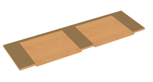 204-0301-76fB2uFskxjF8oL Zwischenteil mit 2 Ausziehbrettern für 1200mm Breite Serie dataline