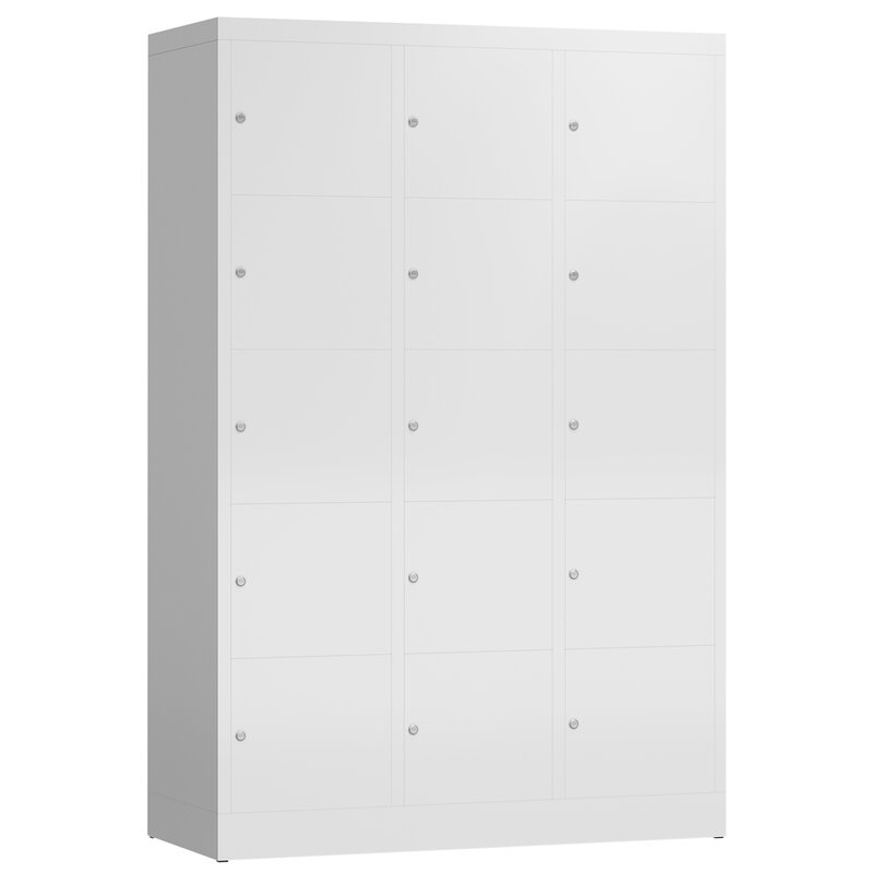 Lüllmann ClassiX Stahl-Schließfachschrank 3 Abteile à 395 mm, 15 Fächer