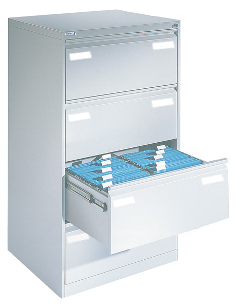 503-0261-33QTUKYxDIMZ8l6 Stahl-Hängeregistraturschrank mit 4 doppelbahnigen Schubladen Serie X