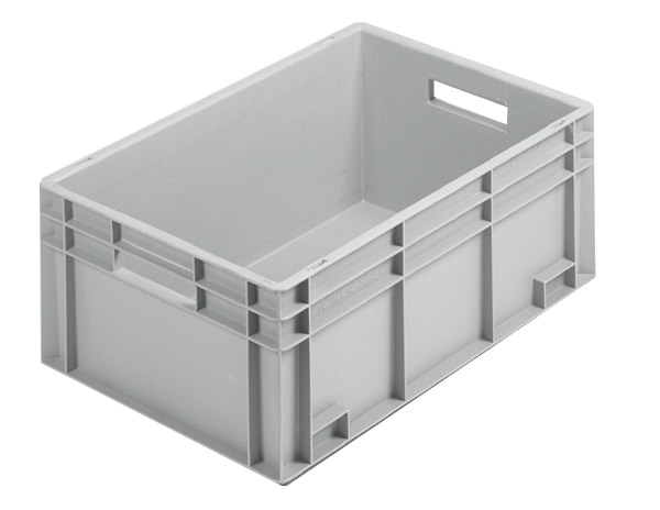 506-0705 Stapelkasten, 600x400x170mm, 34 Liter, Farbe: grau, Wände und Boden geschlossen, Serie Norm 1