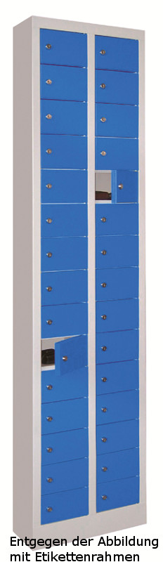 508-0434-36 Kleinfach-Schrank 30 Fächer Türen mit Etikettenrahmen