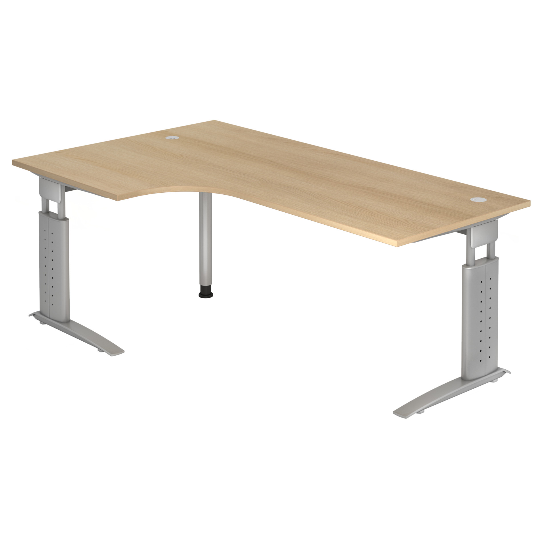 212-0077-50 Hammerbacher Winkel-Schreibtisch, Gestell silber, Serie orga U
