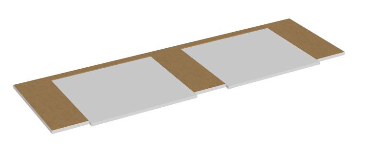 Zwischenteil mit 2 Ausziehbrettern für 1600mm Breite Serie dataline
