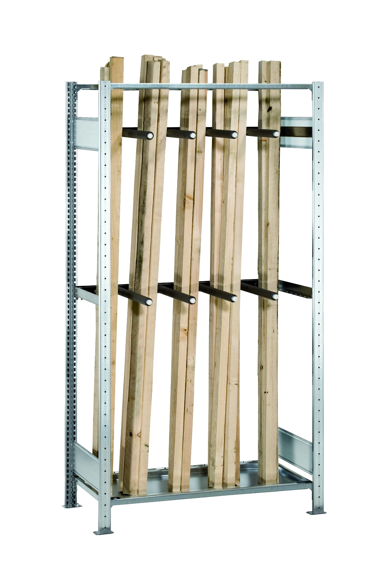 Schulte Grund-Langgutregal Multiplus150 – 1 Fachboden + Unterteilungsrohre 400 mm – B1000xT500xH2000mm – verzinkt