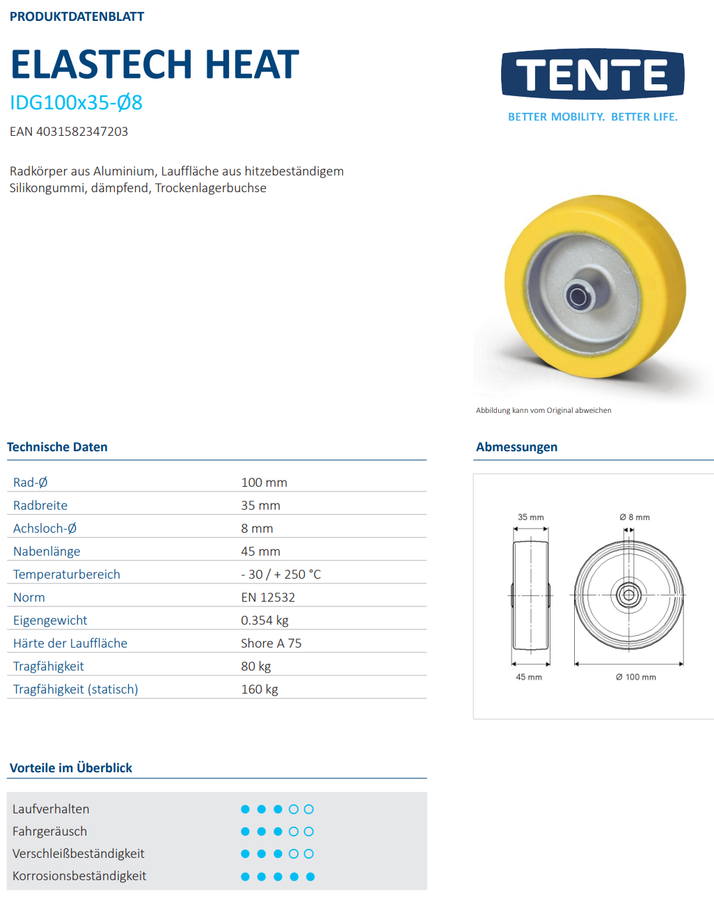 016-0613-D Rad Ø100x35mm, hitzebeständig