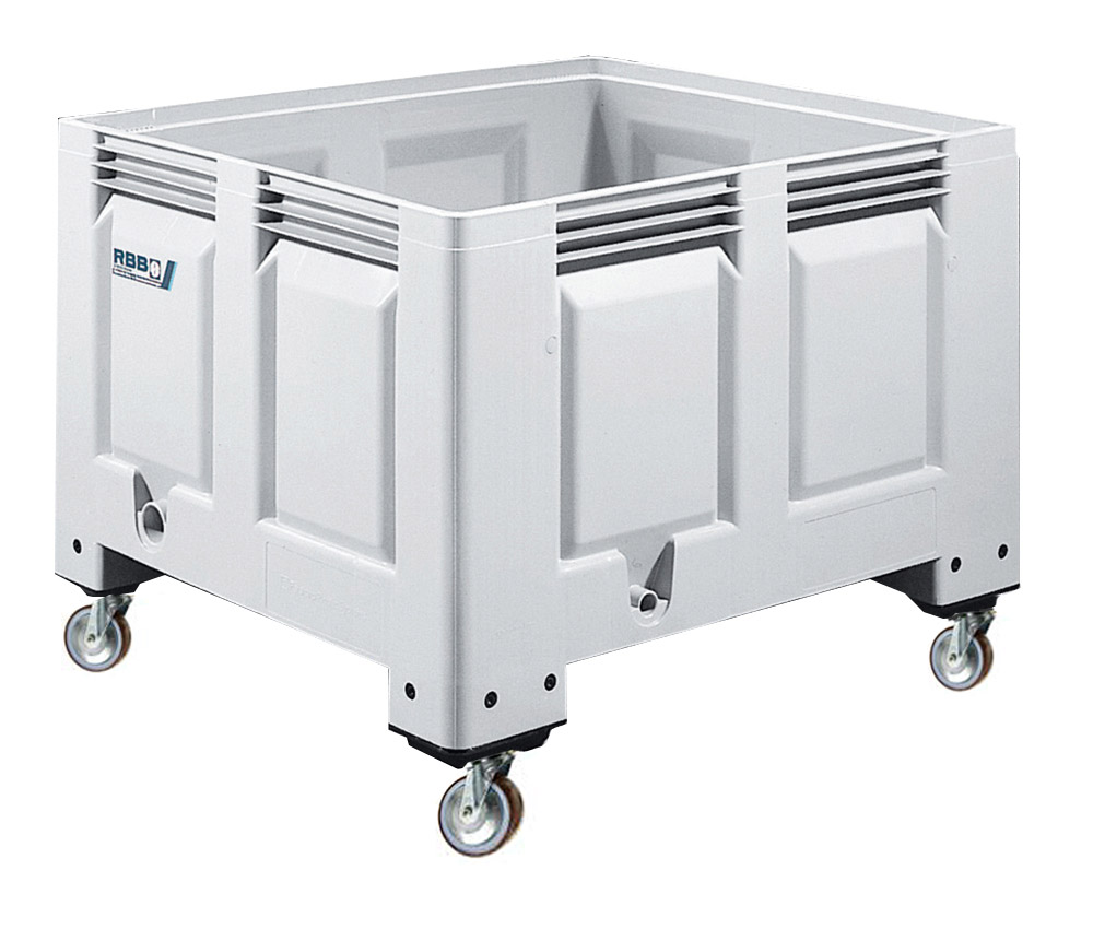 614-0037 Groß-Stapelbehälter BIG BOX mit 4 Füßen, Inhalt 670L, Farbe: grau, B1200xT1000xH760mm