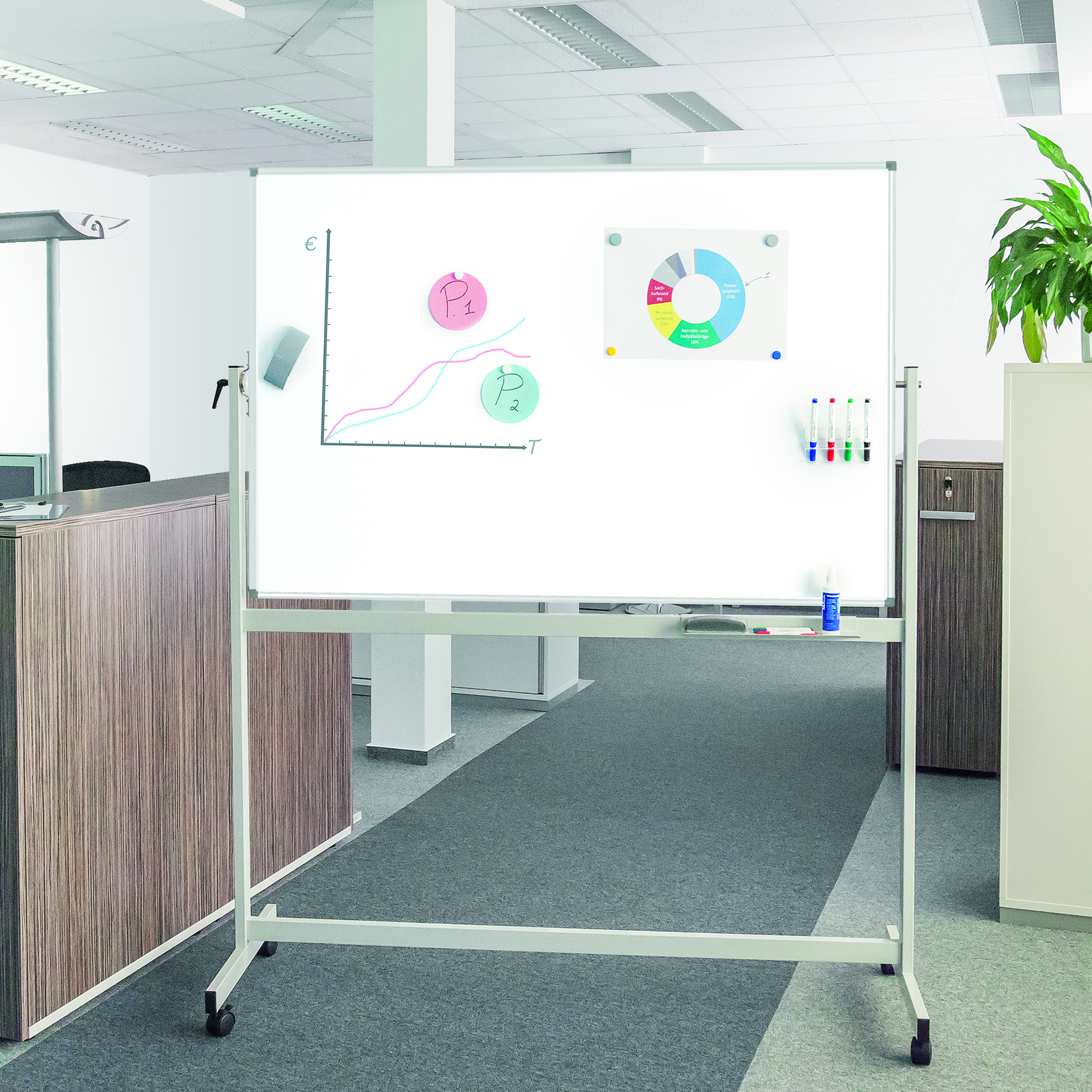 288-0089_S310 Maul Whiteboard-Klapptafel MAULpro drehbar Kunststoff