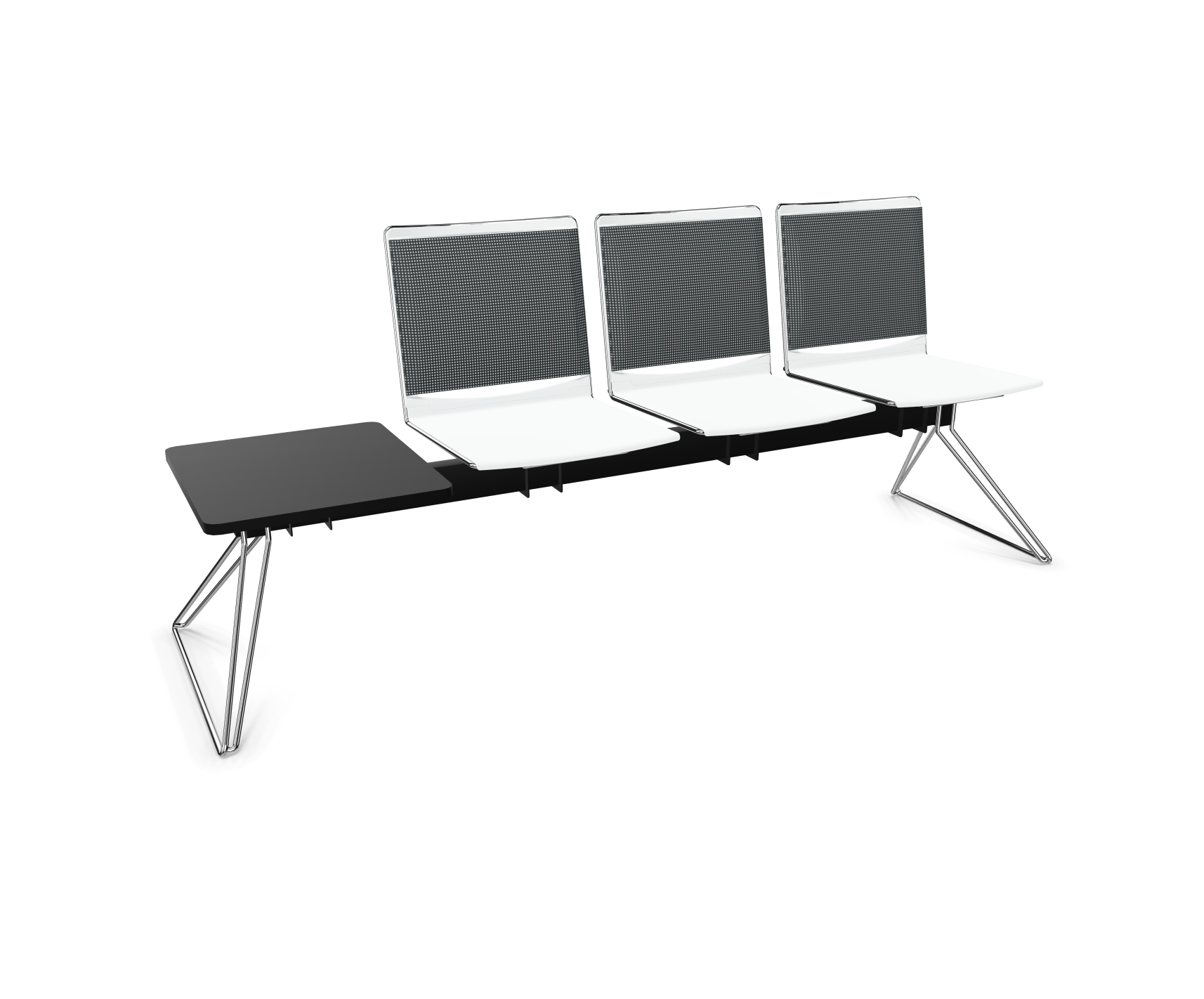 202-0992 viasit Klikit Traversenbank - 4er-Sitzgruppen - Rücken-Netzbespannung schwarz