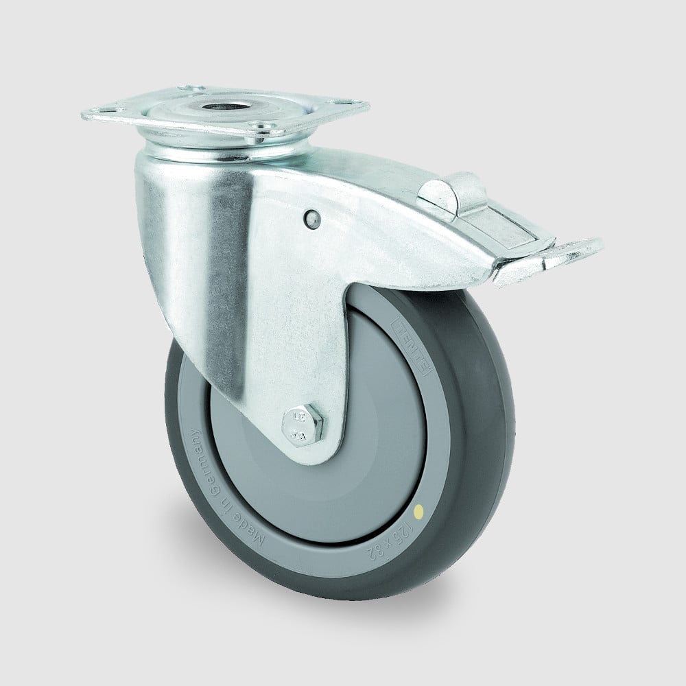 016-0324-00-apparate-lenkrolle-mit-feststeller-mit-polyurethan-bereifung-esd-tente Apparate-Lenkrolle mit Totalfeststeller Tragkraft 100 kg