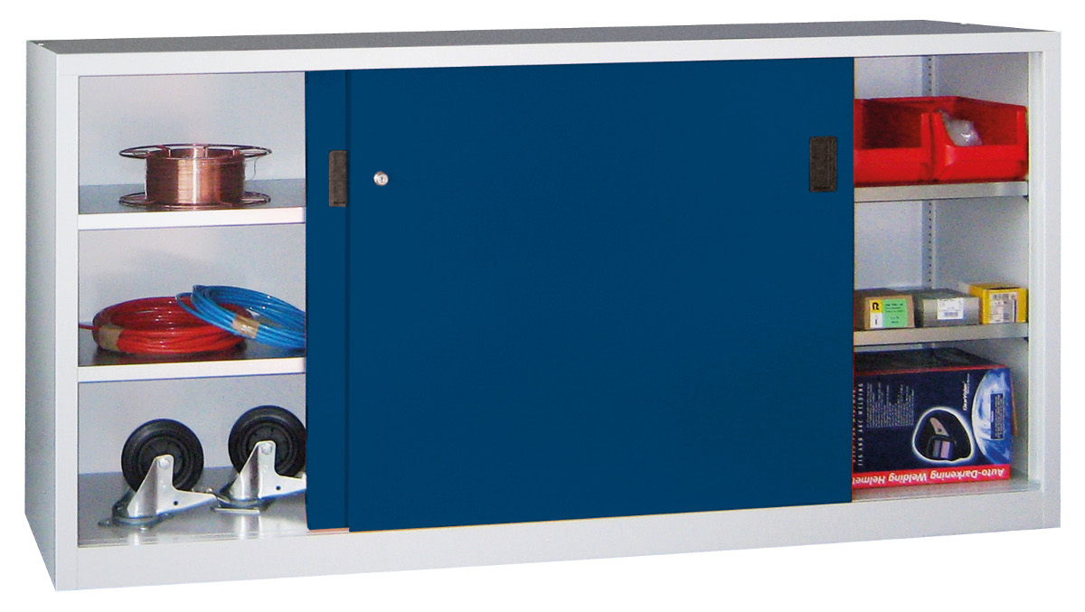 Stahl-Schiebetürenschrank 4 Böden