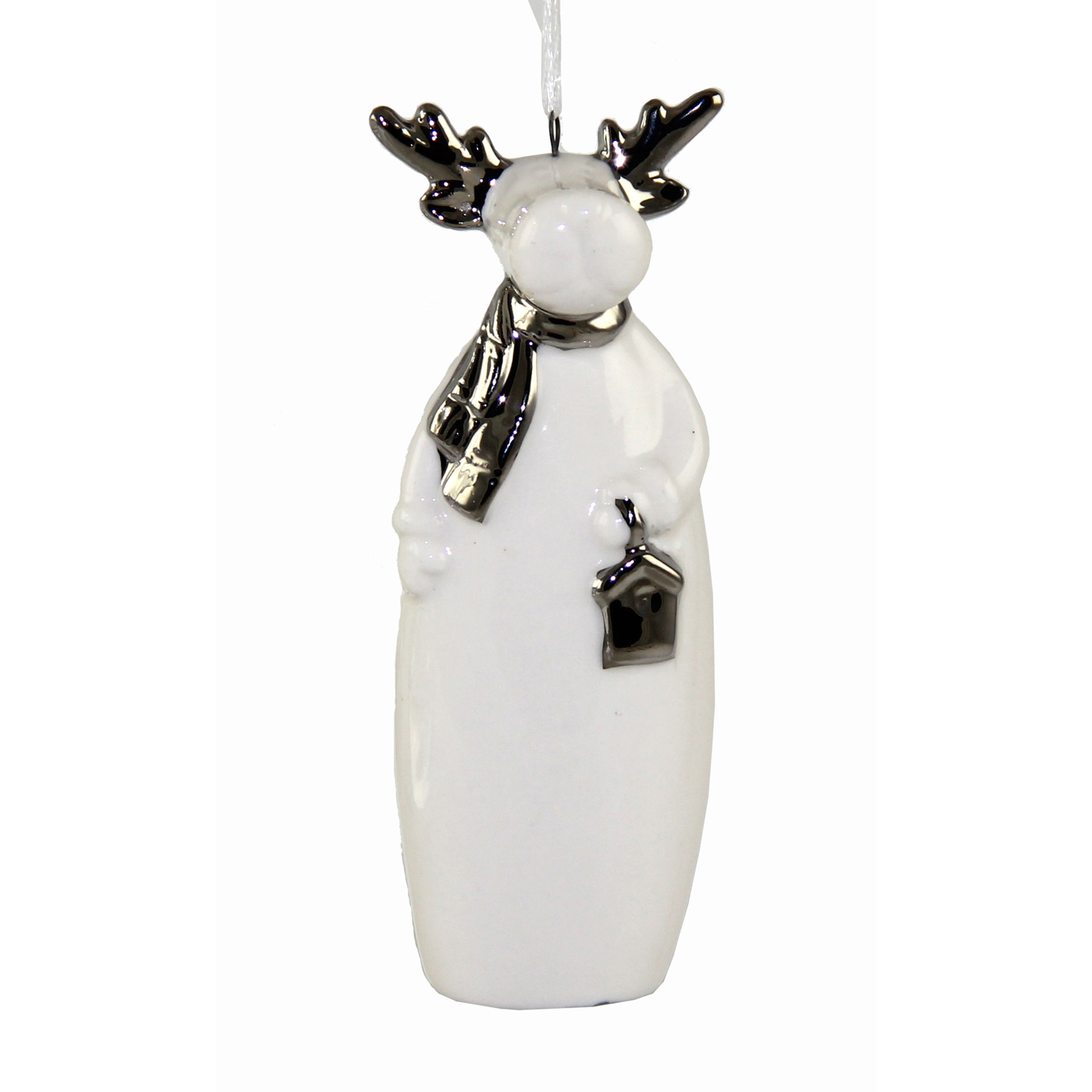 Kaheku Baumanhänger Monino Elch weiß / silber