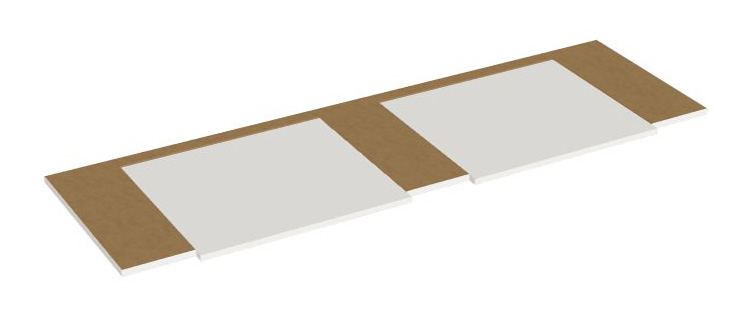 Zwischenteil mit 2 Ausziehbrettern für 1600mm Breite Serie dataline
