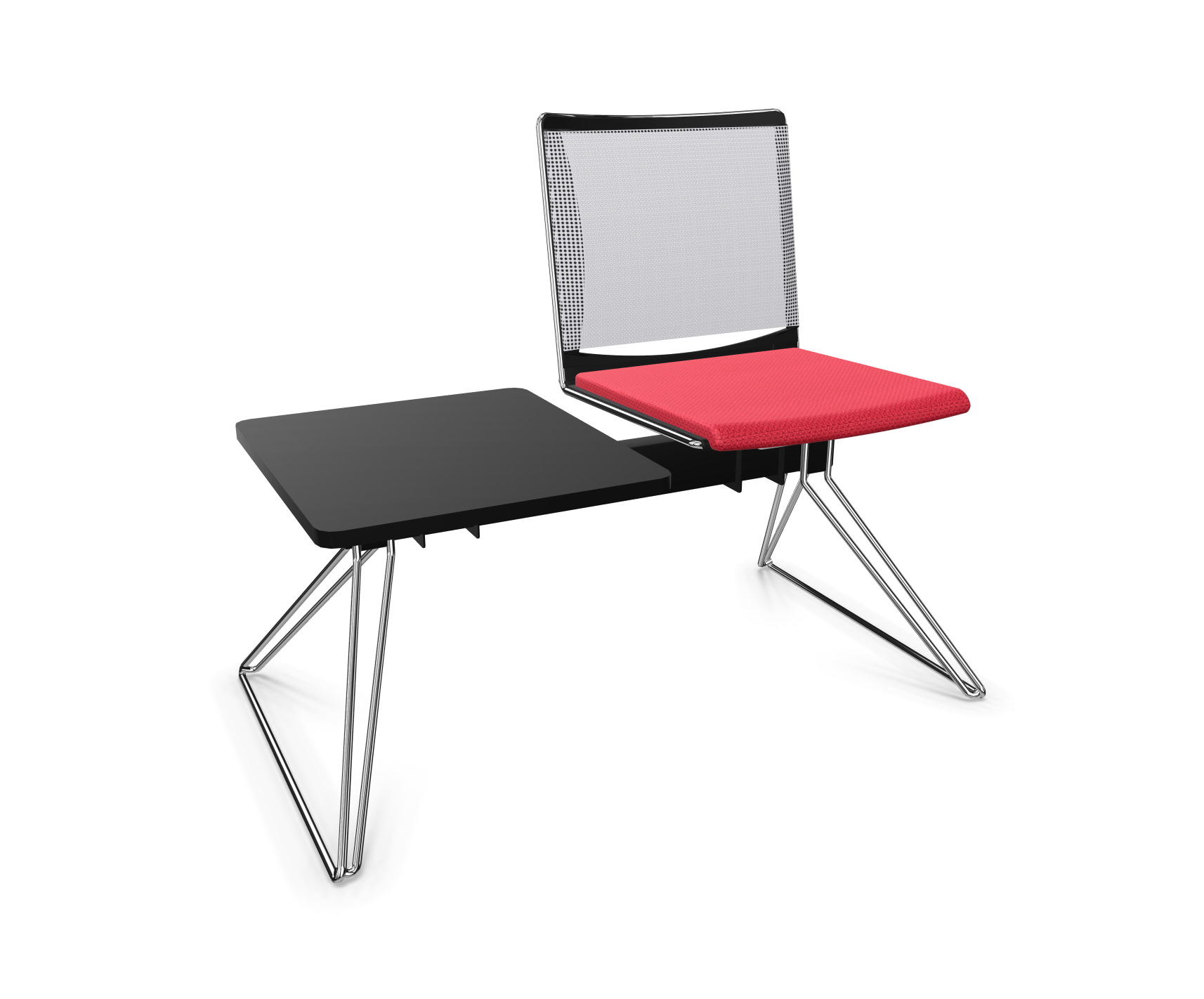 viasit Klikit Traversenbank - 2er-Sitzgruppen - Rücken-Netzbespannung grau