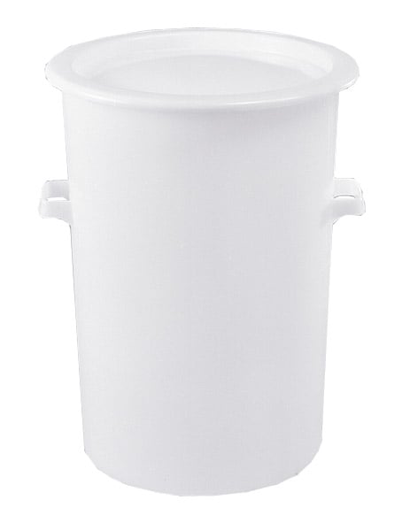 614-0006 Kunststoff-Tonne, naturweiß,  Ø 515 x H 733mm, Inhalt 110L, Material: HDPE
