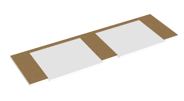 Zwischenteil mit 2 Ausziehbrettern für 1200mm Breite Serie dataline