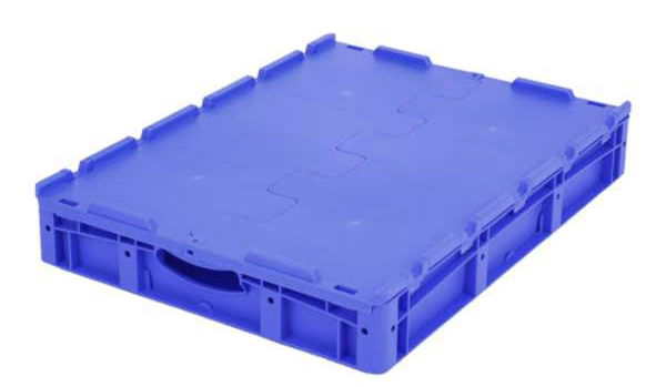 138-2509rGlS8DVskElnw Euro-Stapelbehälter XL, 38 l, mit doppeltem Boden und Deckel, bis 200 kg belastbar, 600x800x138mm