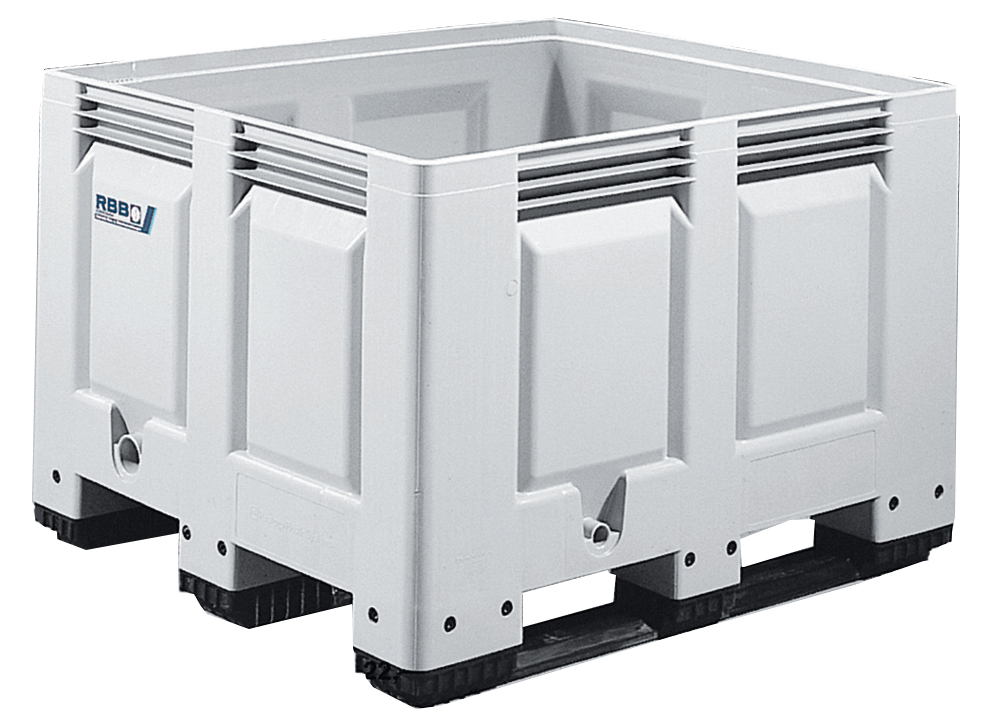 614-0039 Groß-Stapelbehälter BIG BOX mit 3 Kufen, Inhalt 670L, Farbe: grau, B1200xT1000xH790mm