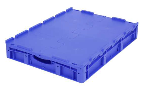 138-2499b8vIG1l4Artck Euro-Stapelbehälter XL, 44 l, mit Standardboden und Klappdeckel, bis 60 kg belastbar, 600x800x138mm