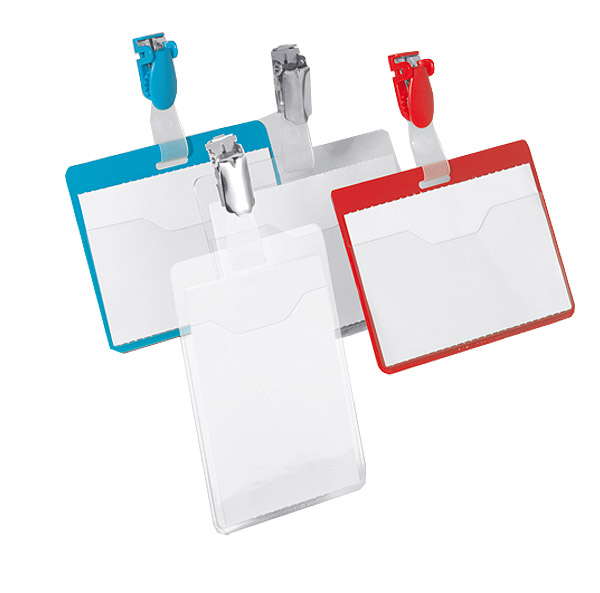 291-0079zGEaIAFVimQOO VE = 25 Stück Namensschilder für Ausweise, transparent, 60x90mm