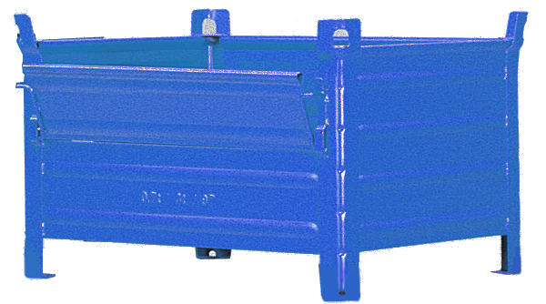 Stapelbehälter mit Kranösen und Klappe, 1200x800x600mm