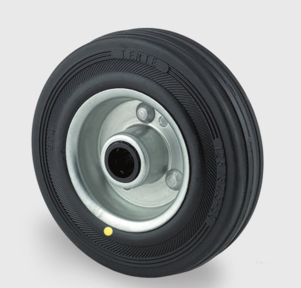 016-0346-00-transportgeraete-rad-mit-vollgummi-bereifung-esd-tente Vollgummi-Rad Ø 160x40mm breit Tragkraft 135 kg ESD schwarz