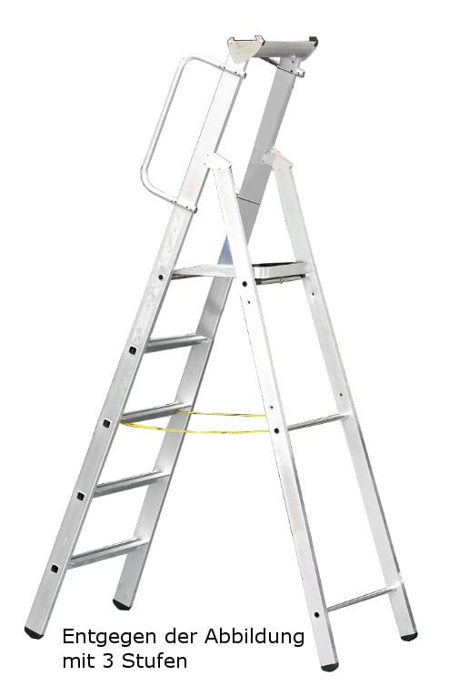 706-0604 ALU-Montageleiter Typ 1, mit Arbeitspodest, Ablage, mit 2 Handläufen