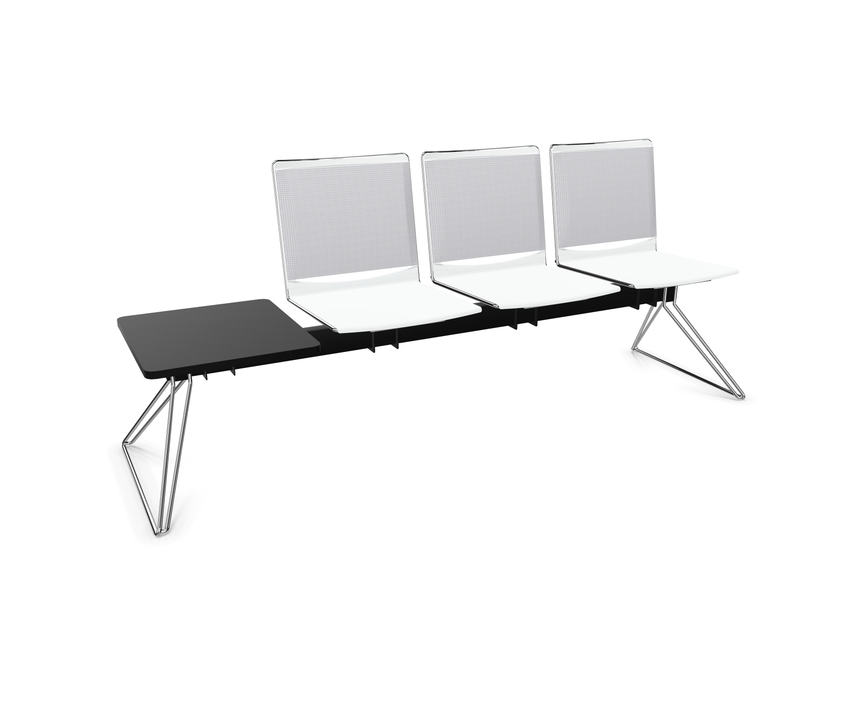 202-0968 viasit Klikit Traversenbank - 4er-Sitzgruppen - Rücken-Netzbespannung grau