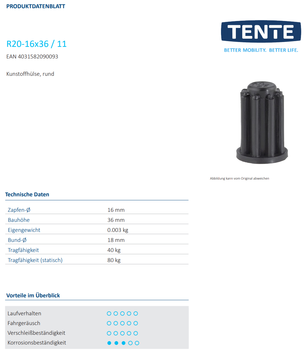 016-0015 Tente  Rohreinsteckhülse rund