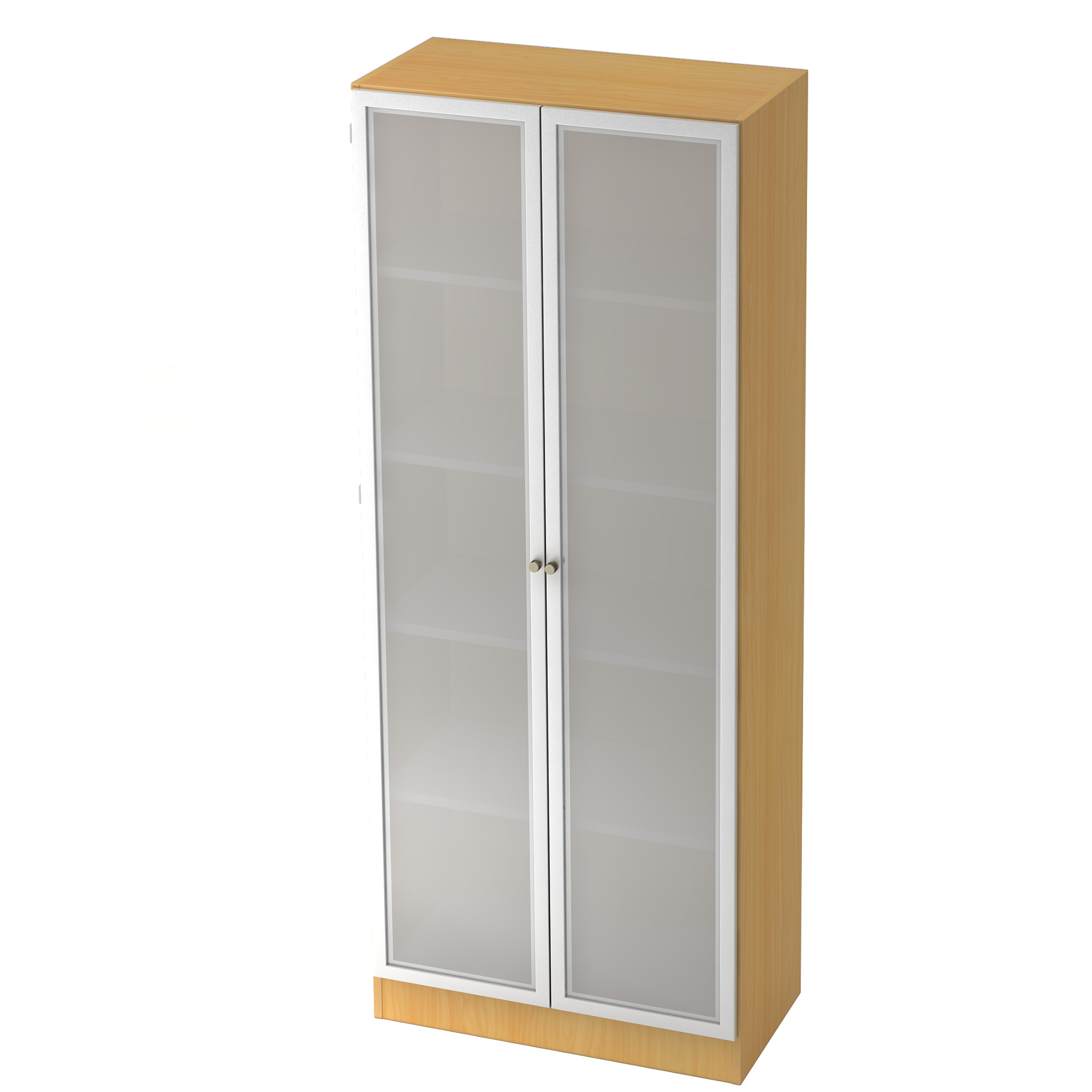 Hammerbacher Schrank mit Milchglas-Türen, Serie Solid H