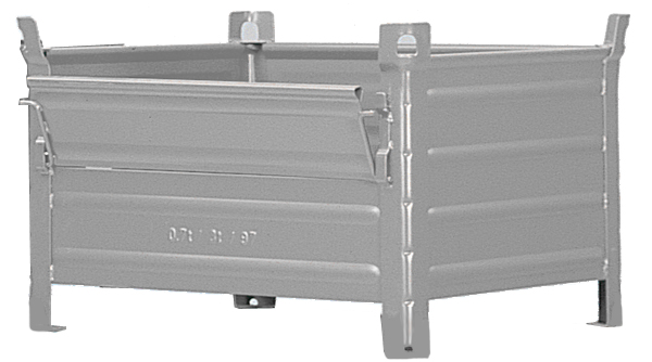 Stapelbehälter mit Kranösen und Klappe, 1000x800x600mm