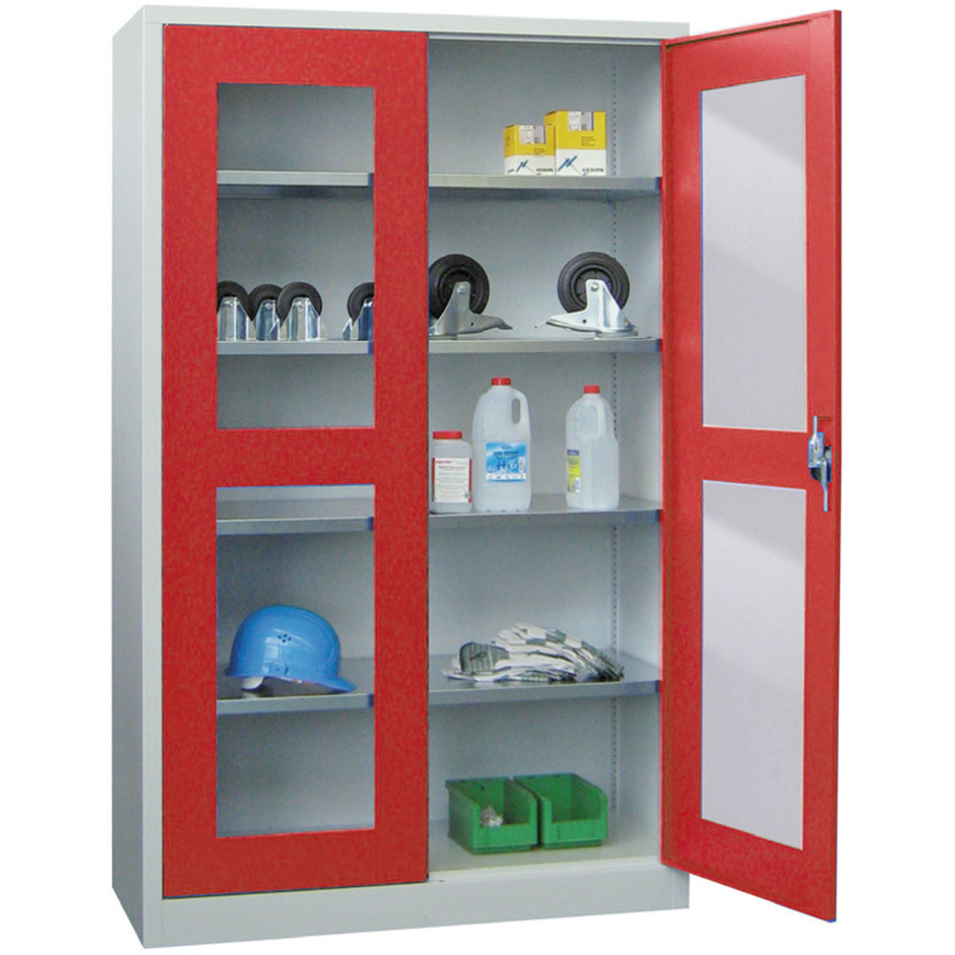 508-0299-328SJXqSKi9iC95 Großvolumen-Sichtfenstertürenschrank Typ 8, 4 Böden