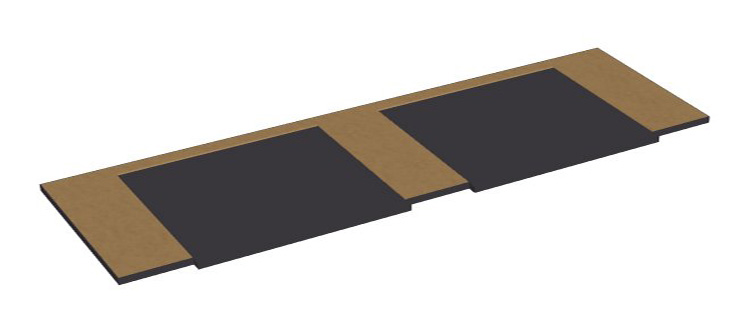 Zwischenteil mit 2 Ausziehbrettern für 1600mm Breite Serie dataline