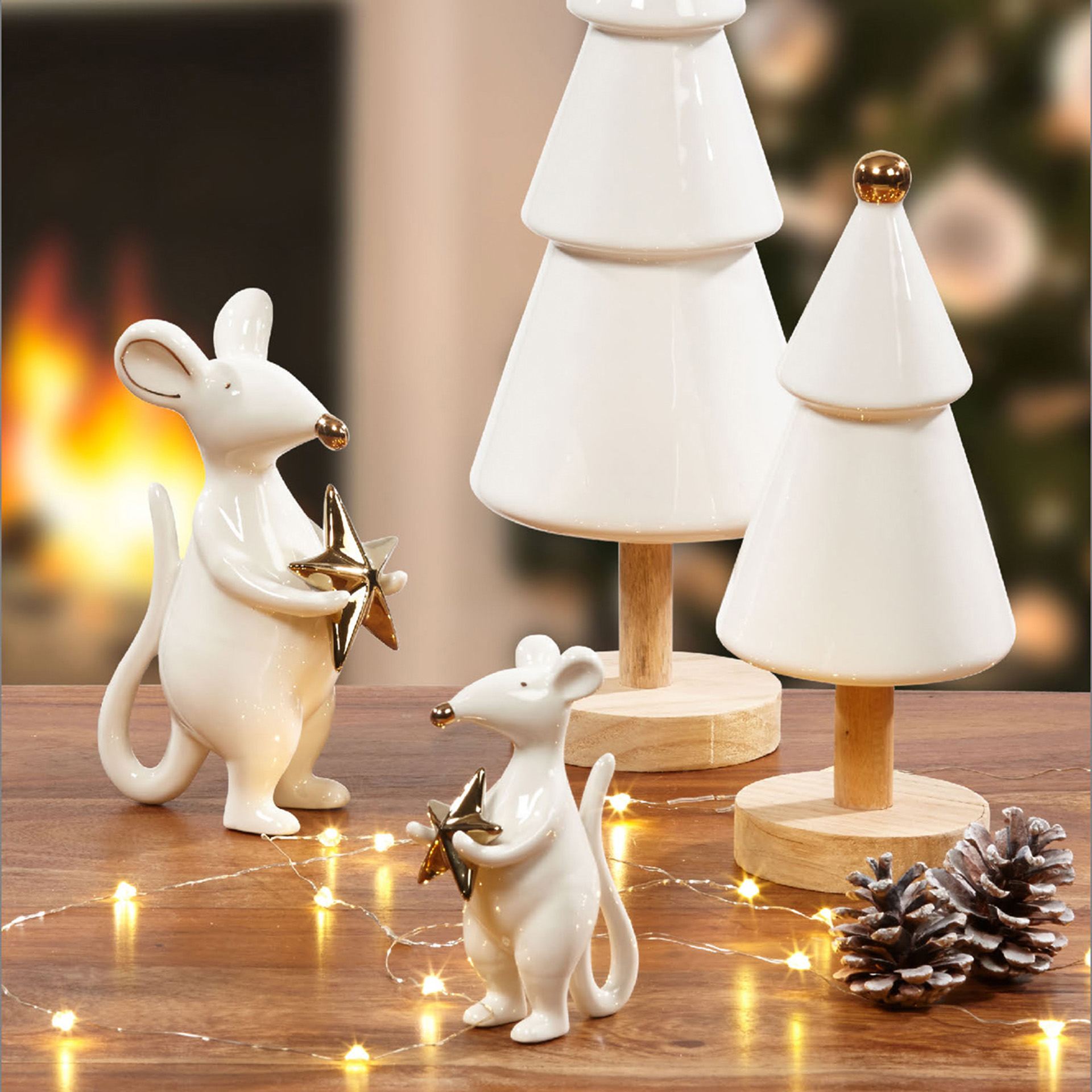 Maus Gordon weiß / gold in 2 Größen