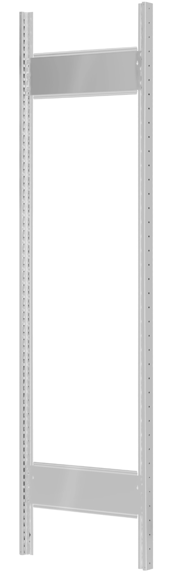 Schulte Multiplus-T-Profil-Rahmen, unmontiert, 2 Tiefenriegel, B 50 x T 600 x H 1800mm, lichtgrau, Stecksystem