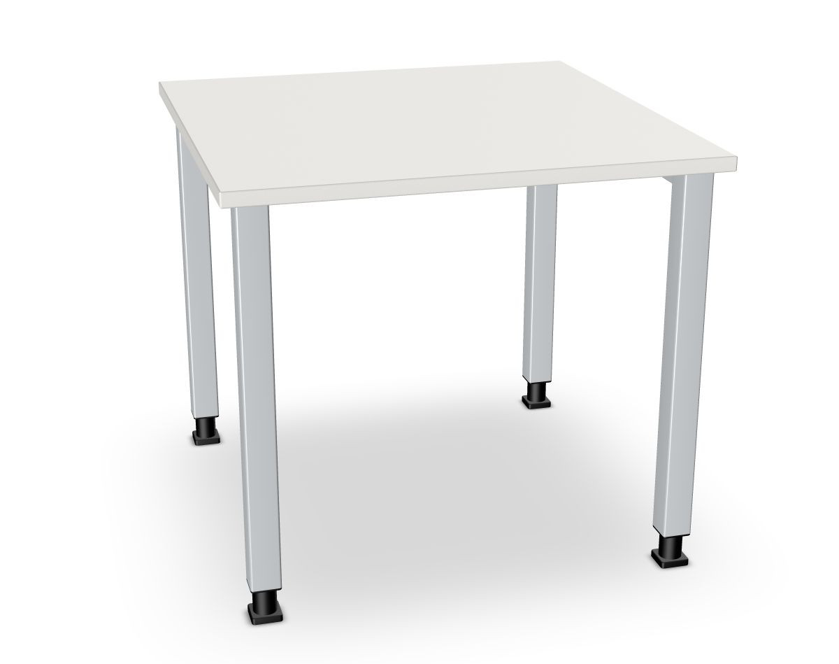 Schreibtisch, Quadratbeine alufarbig, Serie dataline-QS