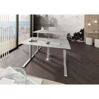 Hammerbacher Sitz-Stehtisch Serie orga XDKB 1600 mm silber weiß