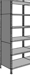 Vollblech-Seitenwand für Regal-Schraubsystem