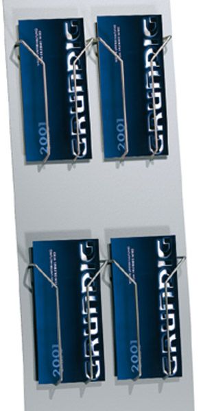 VE = 2 Stück Draht-Prospektfächer für DIN lang, für Info-Ständer/Säule, B93xT33xH180mm