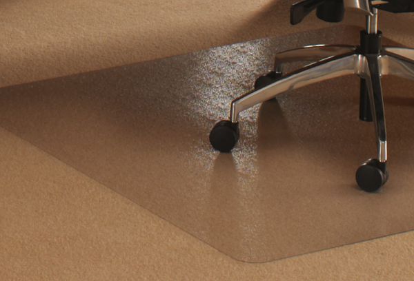 Boden-Schutzmatte, Polycarbonat für Hartböden, transparent, mit Lippe -  1190x890mm