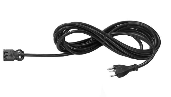 Netz-Anschlusskabel schwarz Länge: 3000mm mit Schukostecker und Adapter