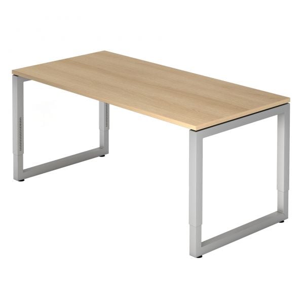 Hammerbacher höhenverstellbarer Schreibtisch mit Quadrat-Gestell