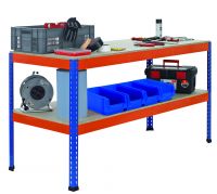 Z1-Packtisch, 1536x621x990mm, blau/orange; Fachlast 320kg