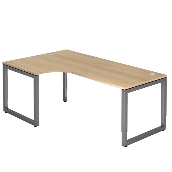 Hammerbacher höhenverstellbarer Schreibtisch mit Quadrat-Gestell