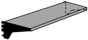 Stahlboden 1000x250mm lichtgrau mit Konsolen Serie K 70-BV