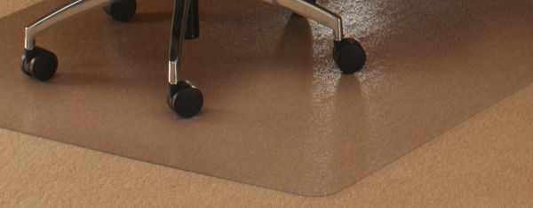 Boden-Schutzmatte, Polymer, für kurzflorige Teppichböden, transparent, rechteckig