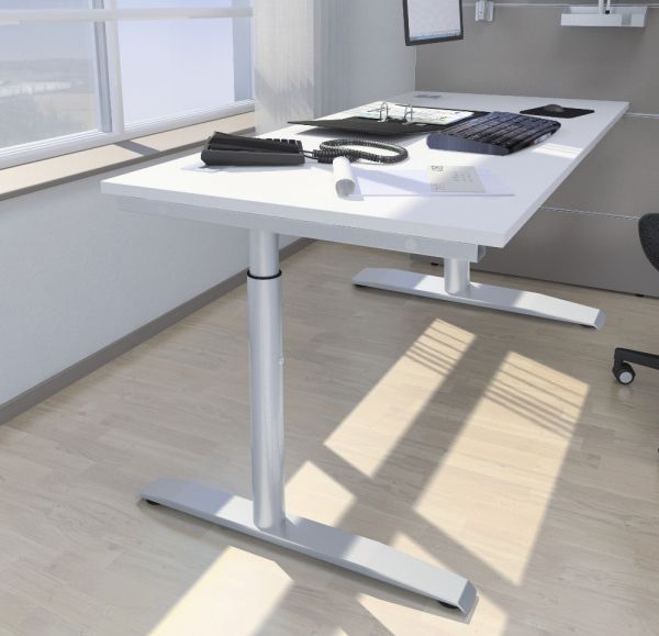 Kompakt-Schreibtisch mit C-Form-Stahlfußgestell, Collection Multiwa