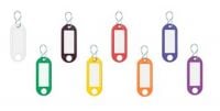 Pack = 100 Stück Ring-Schlüsselanhänger 52mm lang mit S-Haken farbig sortiert