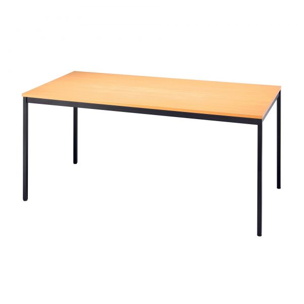 Hammerbacher Konferenztisch, Platte Buche, Gestell schwarz, 1600x800x720mm, Serie orga V