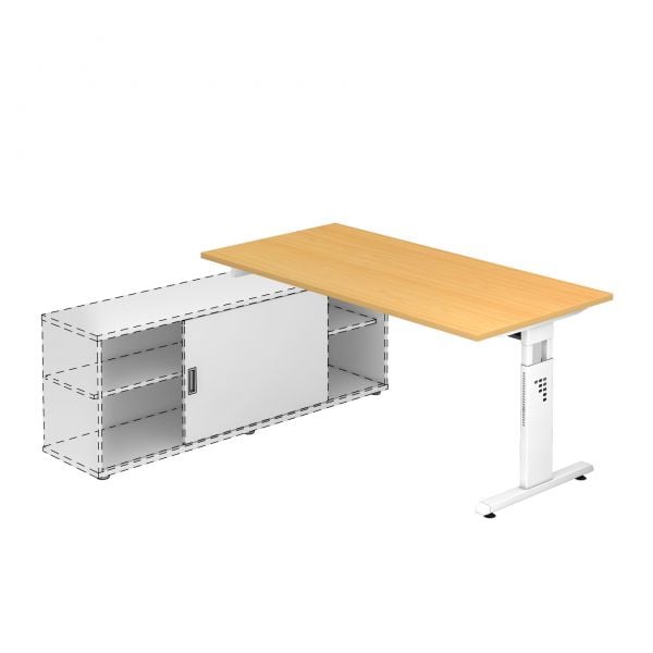 Schreibtisch mit T-Fußgestell weiß, orga O